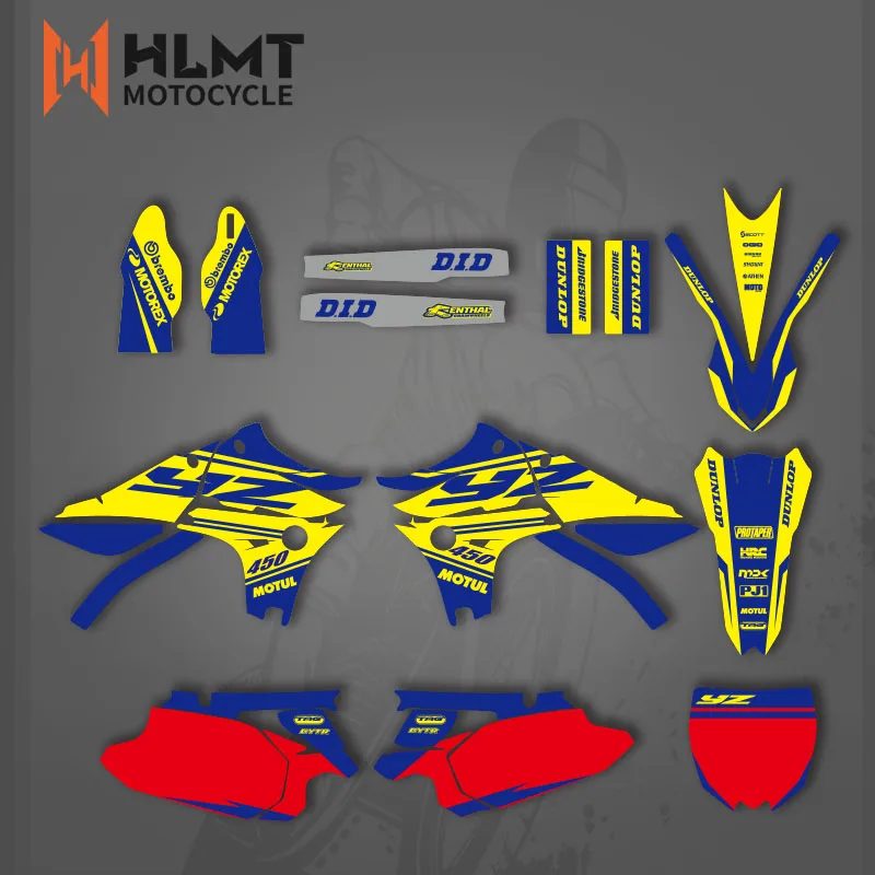 HLMT GRAPHICS & BACKGROUNDS DECALS STICKERS Kits For Yamaha YZ450F