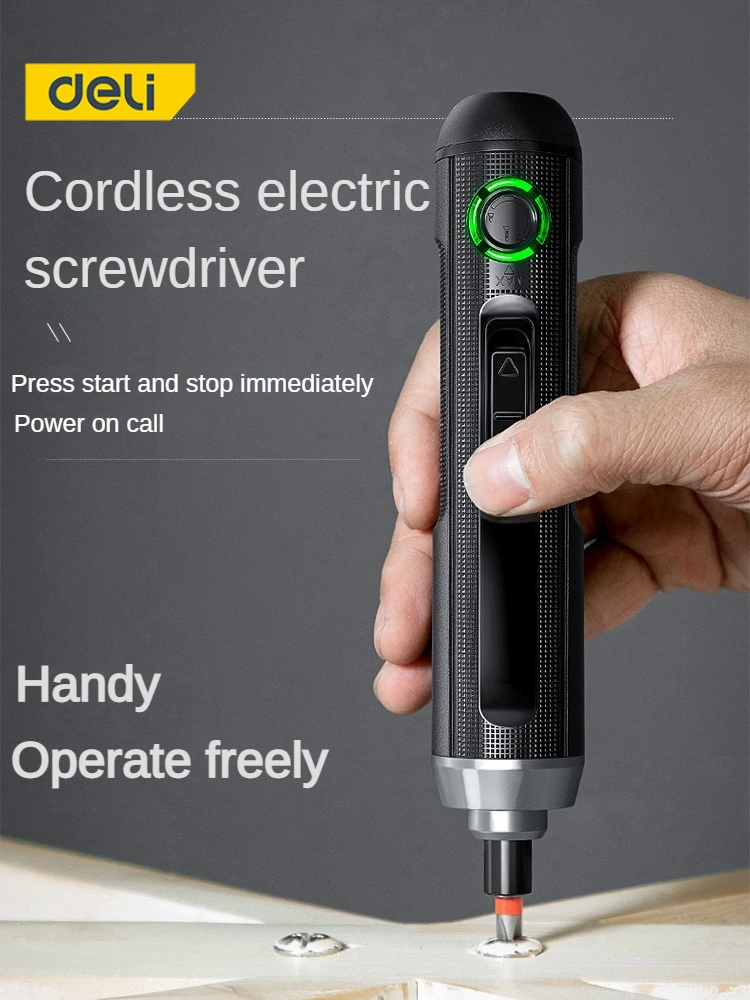 Deli electric screwdriver Wireless rechargeable lithium battery screwdriver with LED lamp 3.6V electric tool set