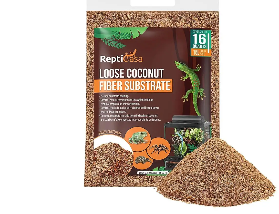 Coconut Substrate Husk Fibers, 16 Quarts Bag, Clean Natural Terrarium