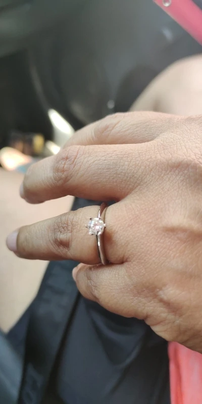 Sparkl365 Moissanite™ FLEURIS Solitaire Ring [18k White Gold over Silver S925]