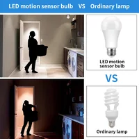 4PCS Radar Motion Sensor LED Light Bulb E26 110V Dusk‑to‑Dawn Auto On Off 6W 9W 12W 15W 18W 20W Smart Sensor Lamp for Porch Courtyard Basement Garage Stairway 5