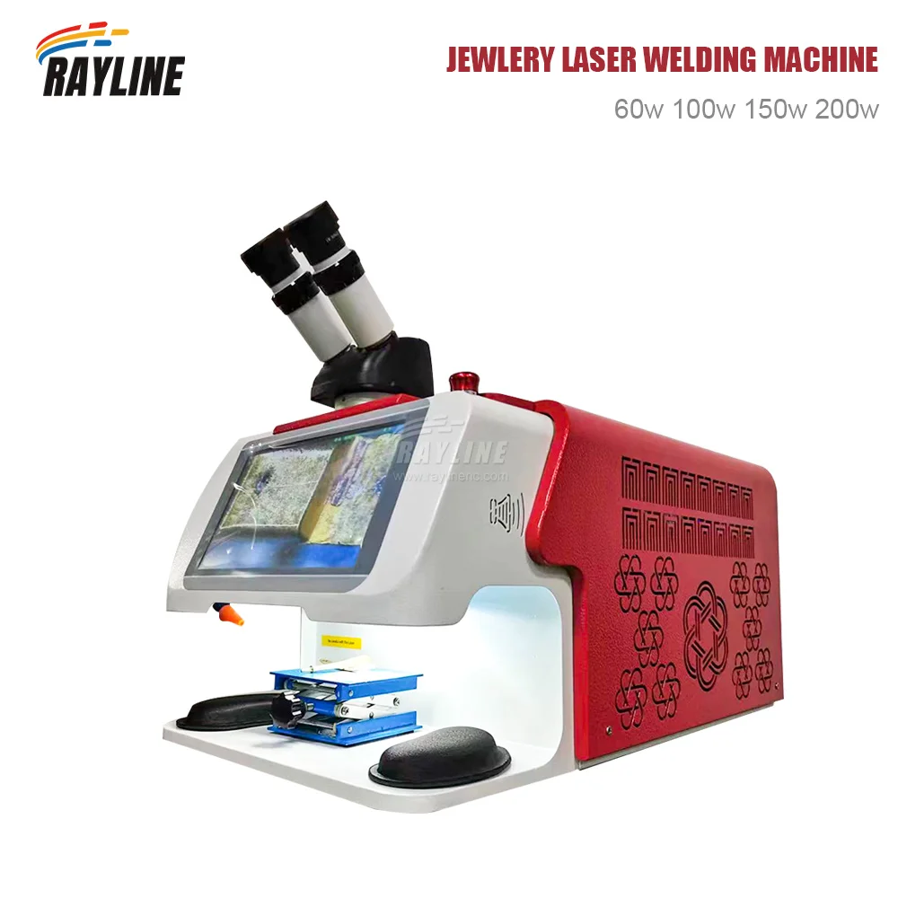 Hot Sale Jewelry Laser Welding Machine 100W 200W With CCD Touch Screen Microscope For Gold Silver Ring Metal Soldering 220/110V