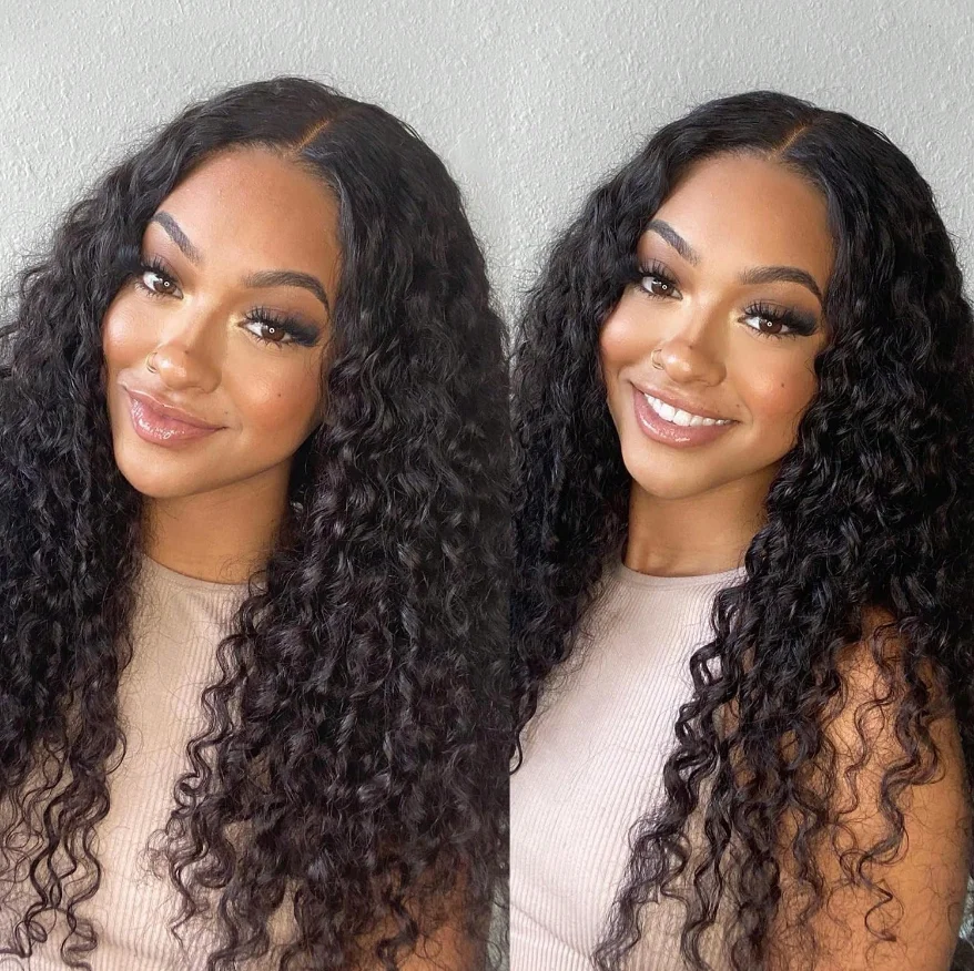 Deep Wave Human Hair Wig 13x4 Lace Front Wig For Women 200% Density Pre-Plucked With Baby Hair Transparent Lace Wig 22 Inch 2
