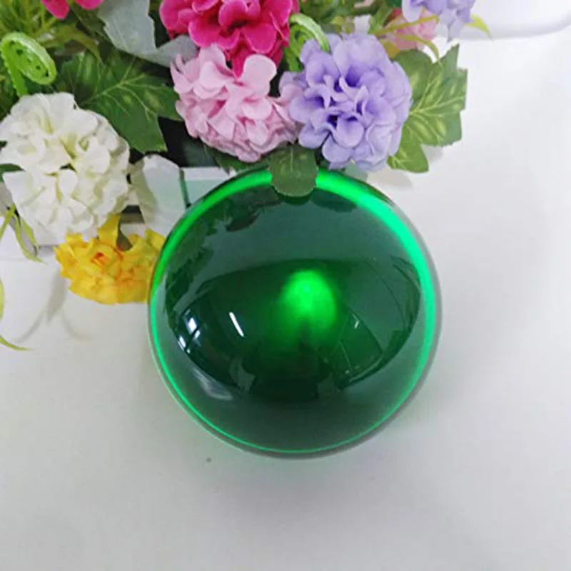 高品質の透明なアクリル水晶玉,無地,サイズ76mm〜3インチ,グリーン,3