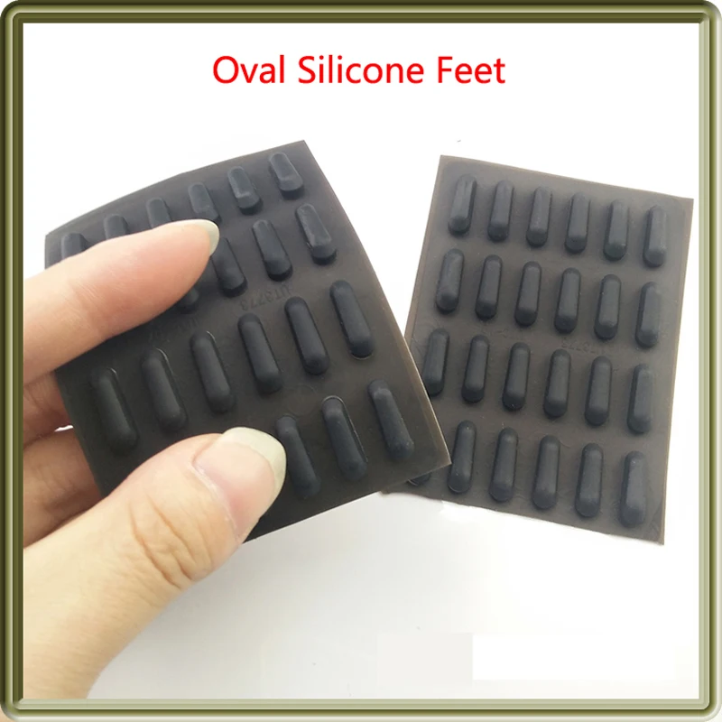 10Pcs Black Oval Silicone Rubber Feet Self-Adhesive Shock-Absorbing Pad Notebook Non-Slip Pad Width 9mm Factory Direct Sales