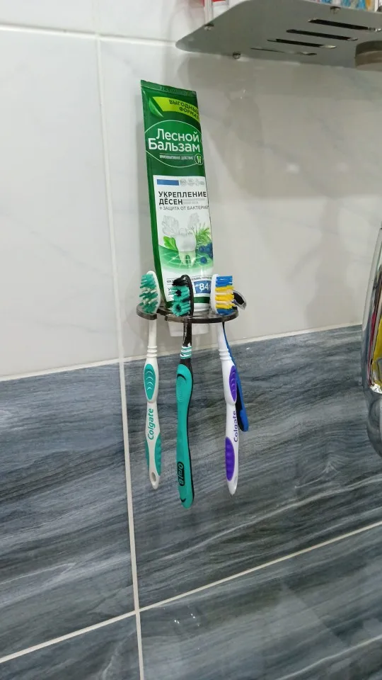 Toothbrush Hanger with Toothpaste Dispenser photo review