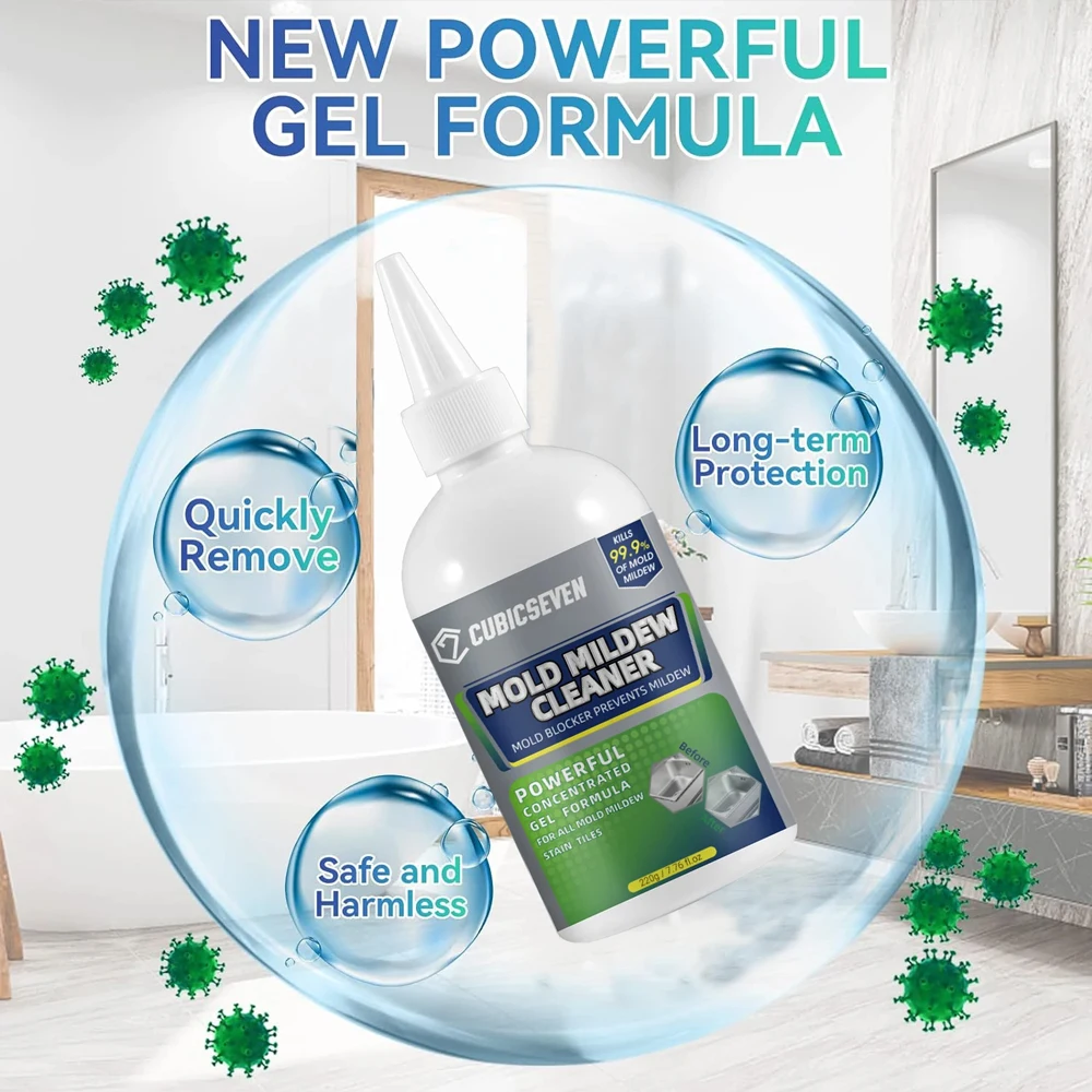 Cubicseven Mold Stain Remover Spray Cleaning Spray Tile Dirt Wash Spot Remover Shower Door Cleanser Kitchen Bathroom Cleaner mildew remover cleaner