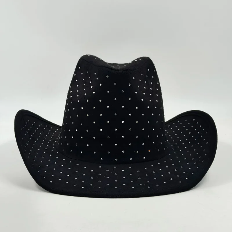Cowboy Hats Cowgirl Hats Studded Rhinestone Cowgirl Hat Rhinestone Denim Cowboy Hat women men's canvas hat unisex black cowboy hat Party
