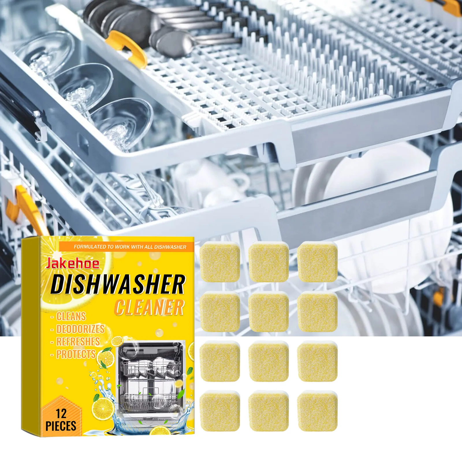 Dishwasher Cleaning Tablets Heavy Oil Stains Remover