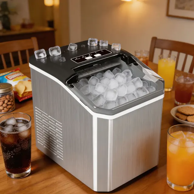 Machine à glaçons automatique avec fonction de nettoyage automatique, production rapide de 12 kg de glace par 24 heures, machine à glaçons compacte pour la maison, idéale pour un usage quotidien à la maison 1