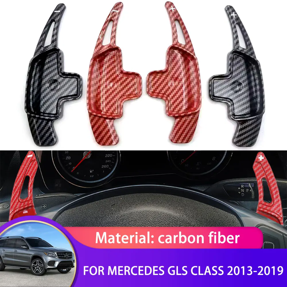 

2x рычаг переключения передач на руль из углеродного волокна для Mercedes Benz GL GLS Class X166 2013 2014 2015 2016 2017 2018 2019 аксессуары