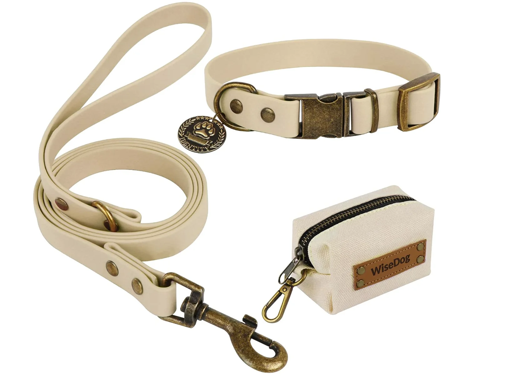 Wisedog Dog Collar and Leash Set Combo Adjustable Durable Pet Collars with Dog Leashes for