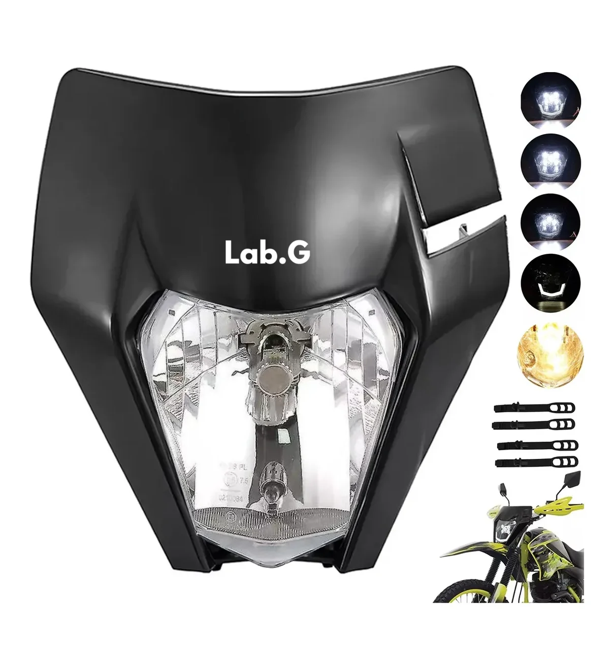 Faro Delantero Lab.G H4 Led Moto Cuatriciclo Negro