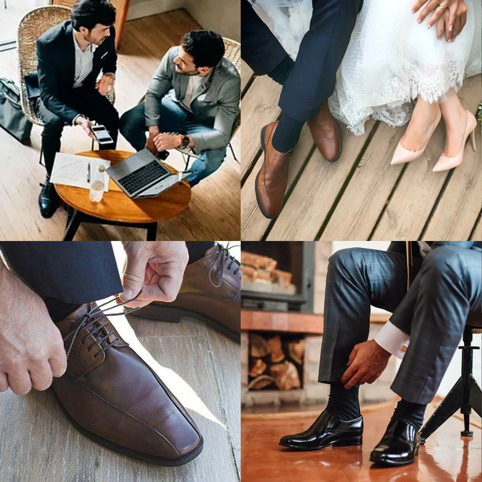 YUEDGE 5 Pairs Mens Bamboo Breathable Everyday Thin Socks Comfortable Formal Business Dress Socks For Men Size 37-46 EU