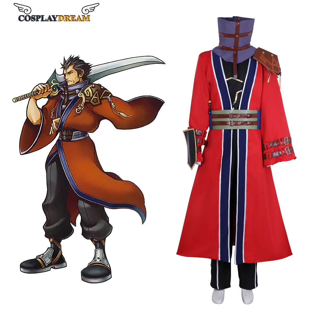 

Game Final Fantasy X Auron Cosplay Costume Auron Remake Cosplay Costume Men's Halloween Red Outfit Custom Make