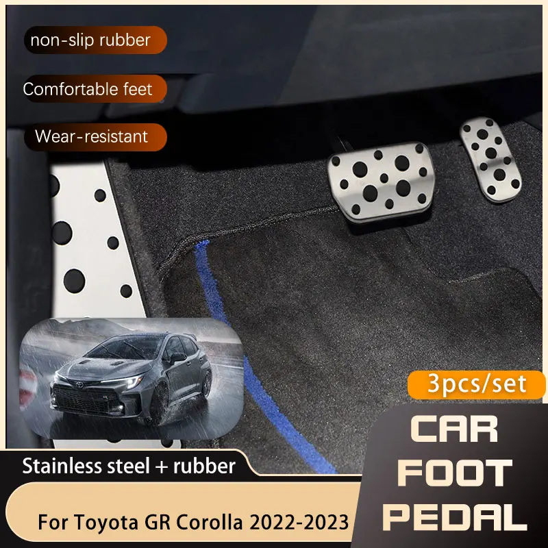 Car-styling Car Foot Pedals Accelerator Brake Stainless Steel No Drilling Restfoot Pedal Cover For Toyota GR Corolla