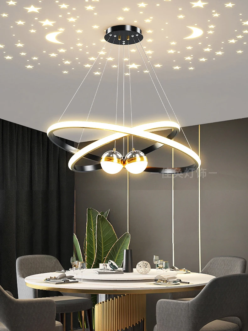 Modern 3 Acrylic Ring With LED Light Pendant Chandelier