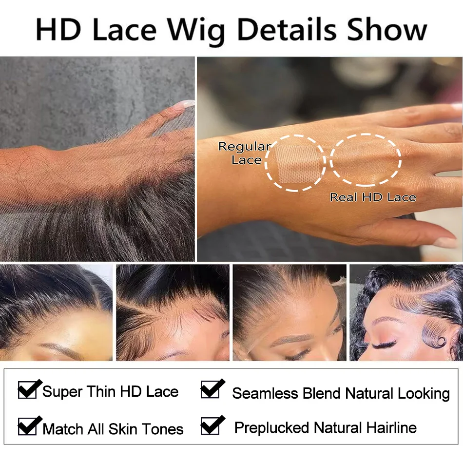 Celie 13x4 Lace Front Human Hair Wigs For Women Transparent HD Lace Frontal Wig 5x5 Body Wave Ready To Go Wig Human Hair 6