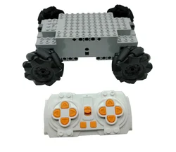 Advanced MOC 4WD Electric Building Block RC Vehicle with Omnidirectional Mecanum Wheels - Educational Toy (RC Mecanum)