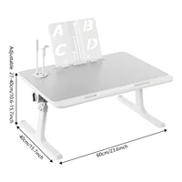 Grey Bed Laptop Table, Multi-purpose Lapdesk, Folable Bed Laptop Table Flexible Adjustment For Dormitories, Bedrooms, Beds 1