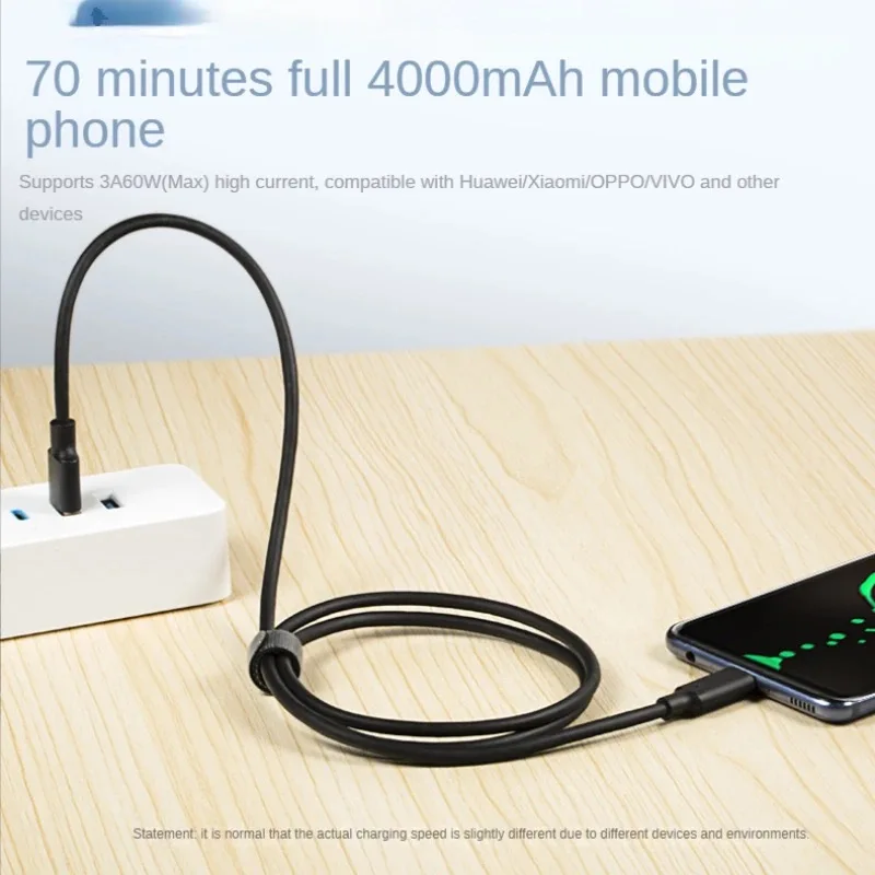 High-Speed USB 3.2 to Type C Cable – 10Gbps Data Transfer & 60W Charging – Durable PVC Cord, Black