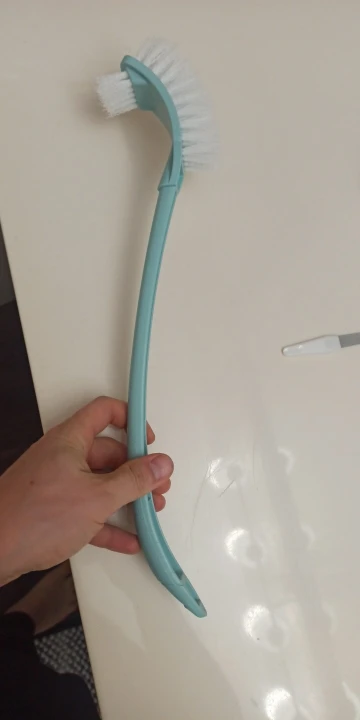 Multi-function Double Head Plastic Toilet Brush Curved Bathroom Cleaning Scrubber Bending Thicken Handle Corner Brush PP Holder photo review
