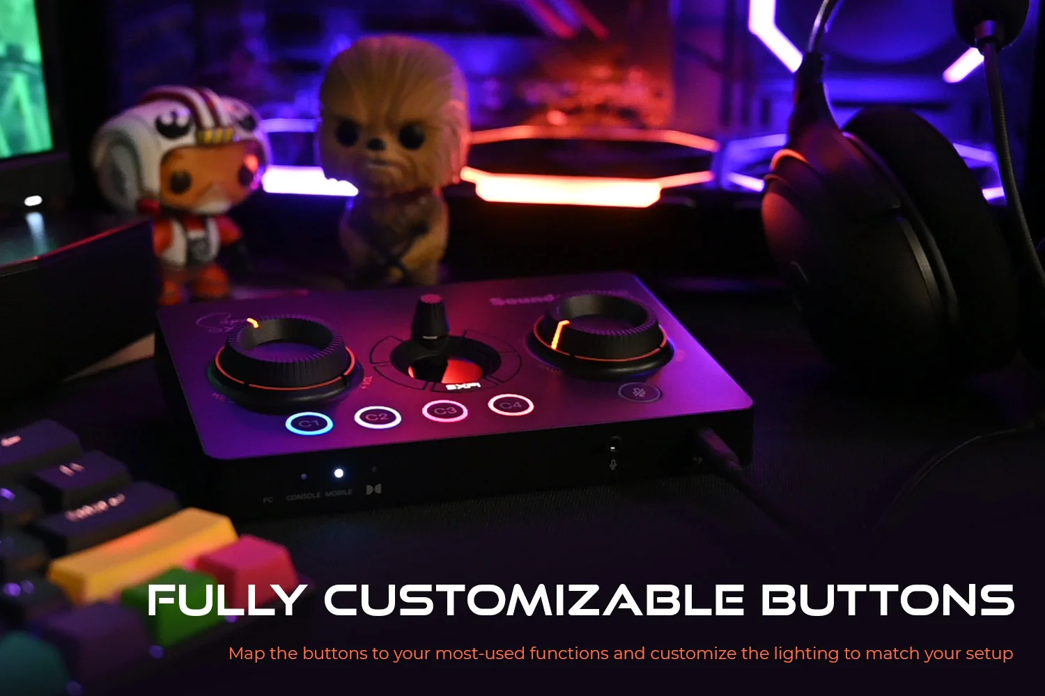 Creative Sound Blaster GC7 Game Streaming DAC Amp ft Programmable Buttons, Super X-Fi, 7.1 Virtual Surround, Battle Mode, Scout
