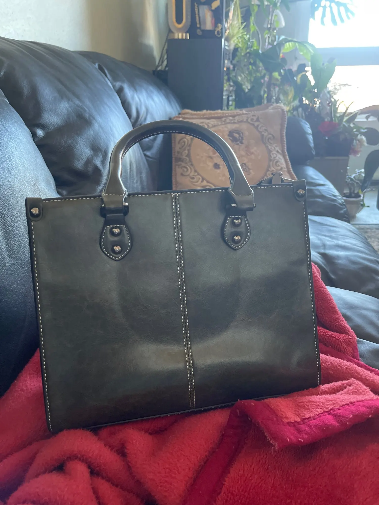 Femmes fourre-tout en cuir & peau de vache photo review