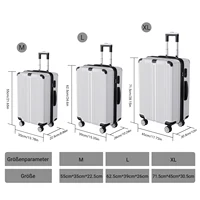 Anajqaqia Valise Lot de 3 (20 + 24 + 28 pouces), avec serrure et balances TSA et 360 °   Roues, bagage à main de chariot de voyage à coque rigide ABS, argent 2