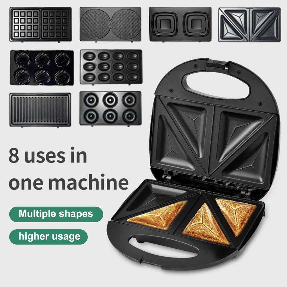 Pancake Steak Maker Waffle Maker Machine Multifunctional Electric Griddle  Round Non-Stick Breakfast Machine for Sandwich Cookies - AliExpress