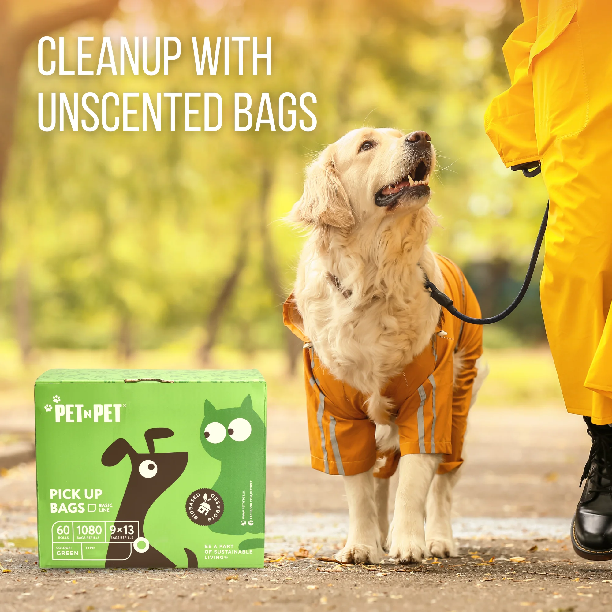 1080 Counts Green Dog Poop Bags Unscented Biodegradable 38% Plant Based & 62% PE Dog Waste Bags Extra Thick Waste Bags