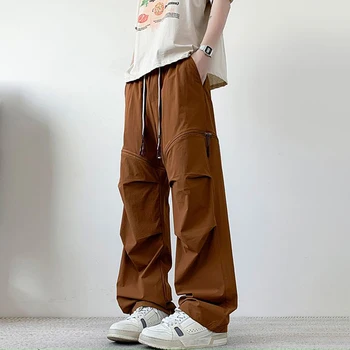 Trend-in removable casual pants big size string banding straight-fit and high-fitting men's LP0998
