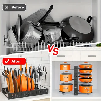 Tiered Heavy-Duty Pot Rack Organizer 2