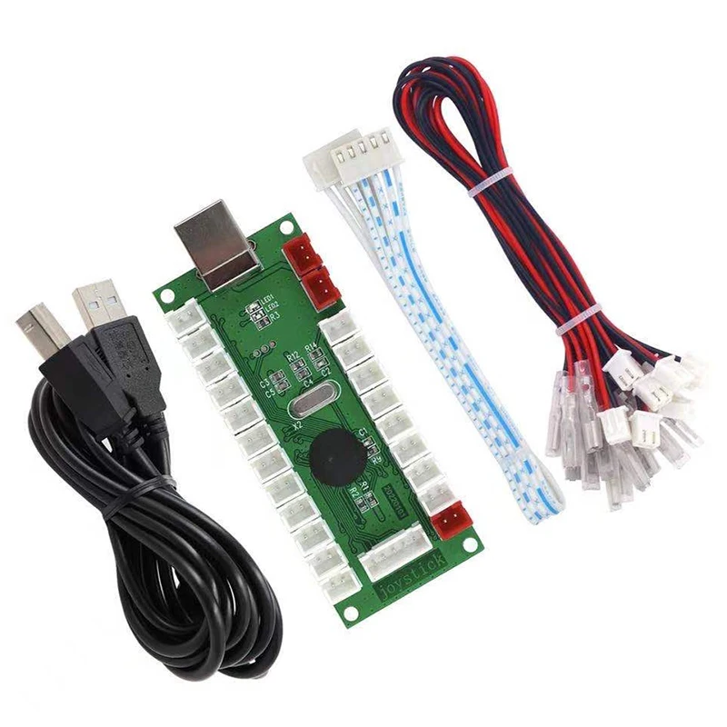 Zero Delay USB Encoder LED 3P SANWA Joystick To PC/PS3 Raspberry Pi Game Control Push Buttons Cable LED Wire