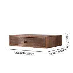 Compact Wooden Desktop Organizer with Drawer Storage for Office, Home, or Bedroom Decor (1 Drawer)