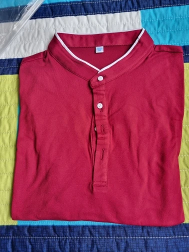 Men's Business Casual Polo Long Sleeve T-shirt Summer Comfortable and Breathable Solid Cotton Top photo review