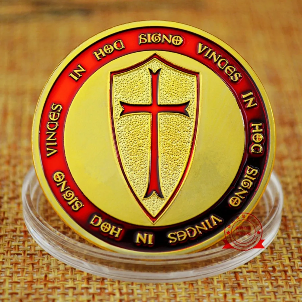 

1 oz with Red Enamel Knights Templar Collectable Coins Challenge Coins