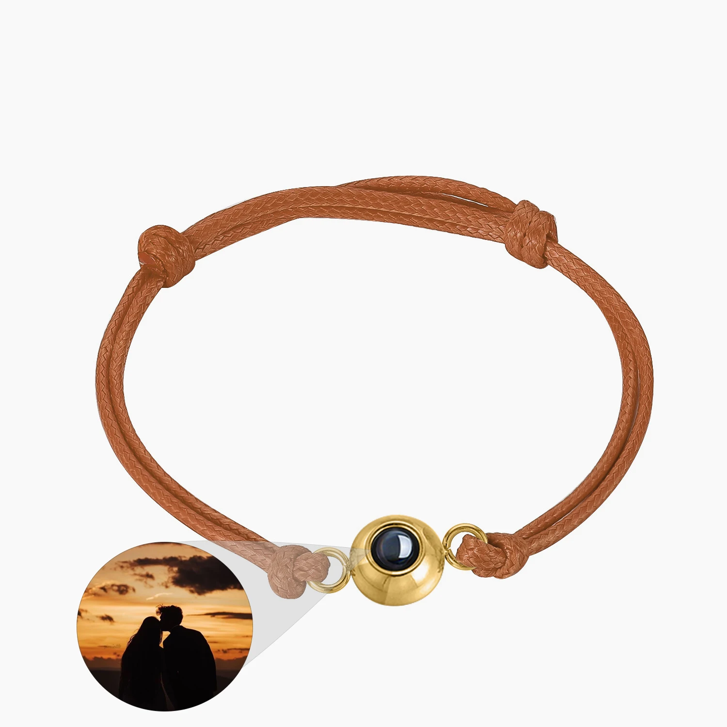 Personalized Circle Photo Projection Bracelet Couples Christamas Day Gift Custom Jewelry Birthday Lover Family Memory Keepsake