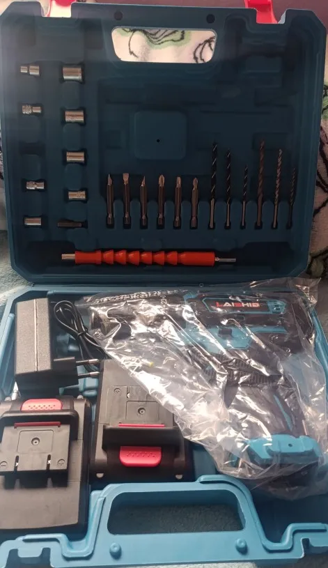 Taladro Eléctrico Inalámbrico 3 en 1 de 28V, Destornillador de Impacto, 25+3 Torque, Taladro Manual Compacto, Herramienta Eléctrica Recargable con Batería. photo review