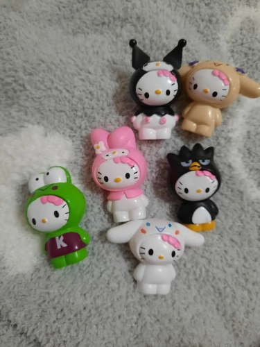 6pcs/Set Anime Sanrio Hello Kitty Action Figure Toys Cute Kuromi Mymelody Cinnamorol Figurine Dolls Children Kids Xmas Gift photo review