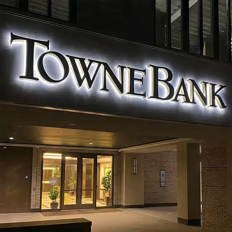 Customized Stainless Steel Advertising Business Sign 3D Led Backlit Letter Sign metal sign letter