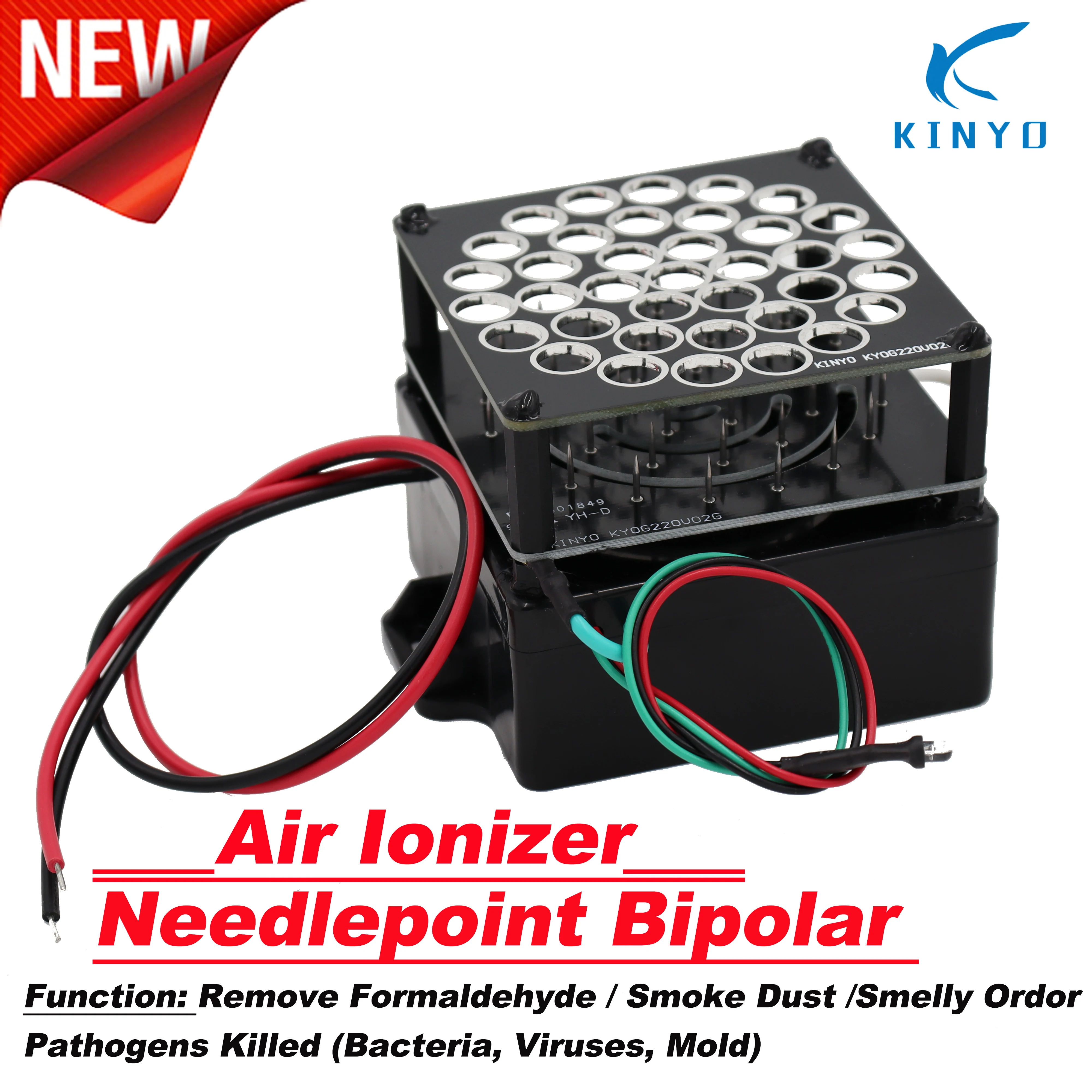 Original Gold plasma Air ionizer Remove Smoke Dust Smelly Odor Formaldehyde Remove Anion generator Needlepoint ionization parts