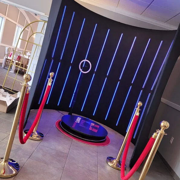 360 Camera Photo Booth Machine With Transparent Colorful Led Light
