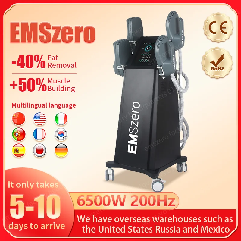 EMSZERO 6500W 200Hz RF EMS Slimming Machine Hiemt Nova Body Sculpting High Strength Pelvic Muscle Stimulator Salon Equipment