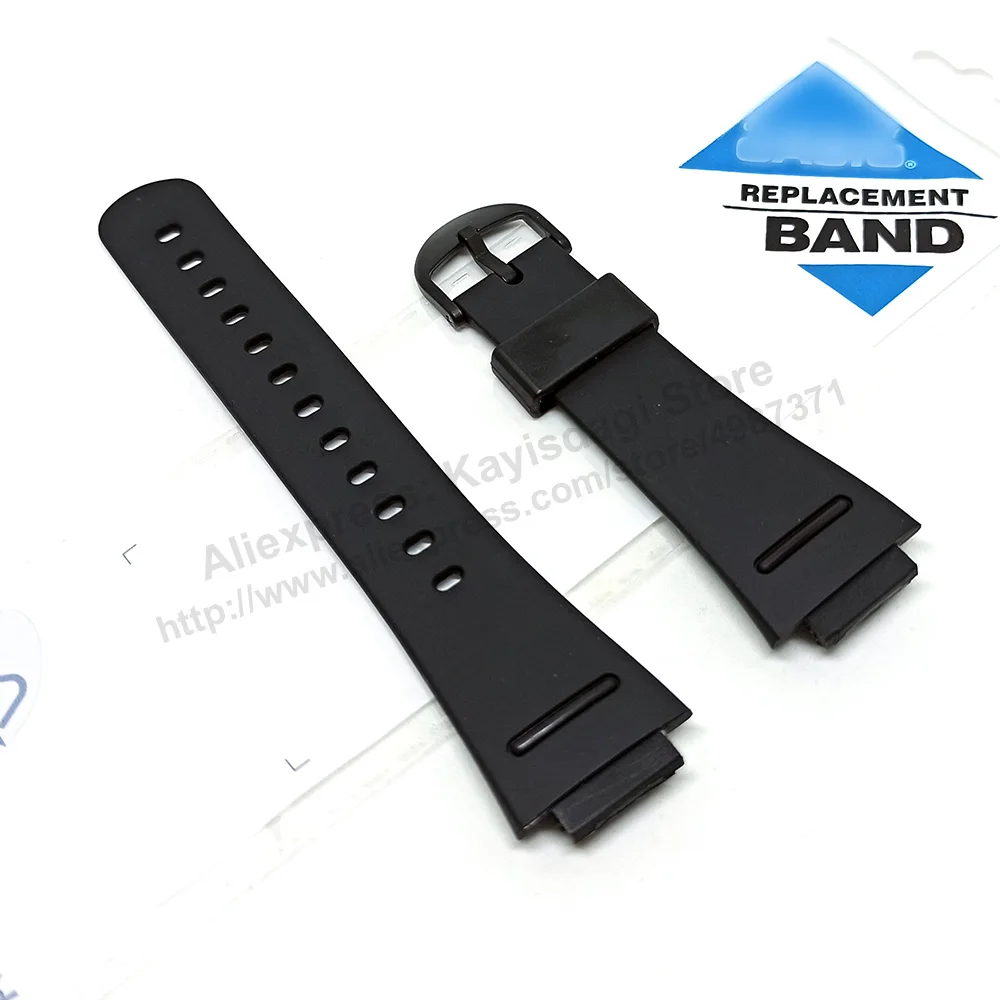 Casio Databank Ab-50W-1E , Ab-50W-7E , Ab-50 Adatto Con Cinturino Di Ricambio In Gomma Nera Da 16Mm