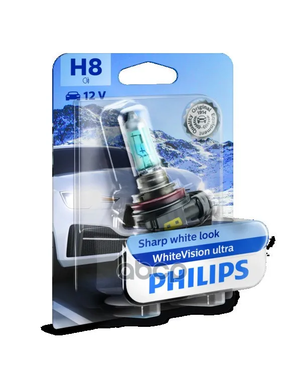 Фото Лампа H8 Whitevision Ultra B1 Philips арт. 12360WVUB1 №1