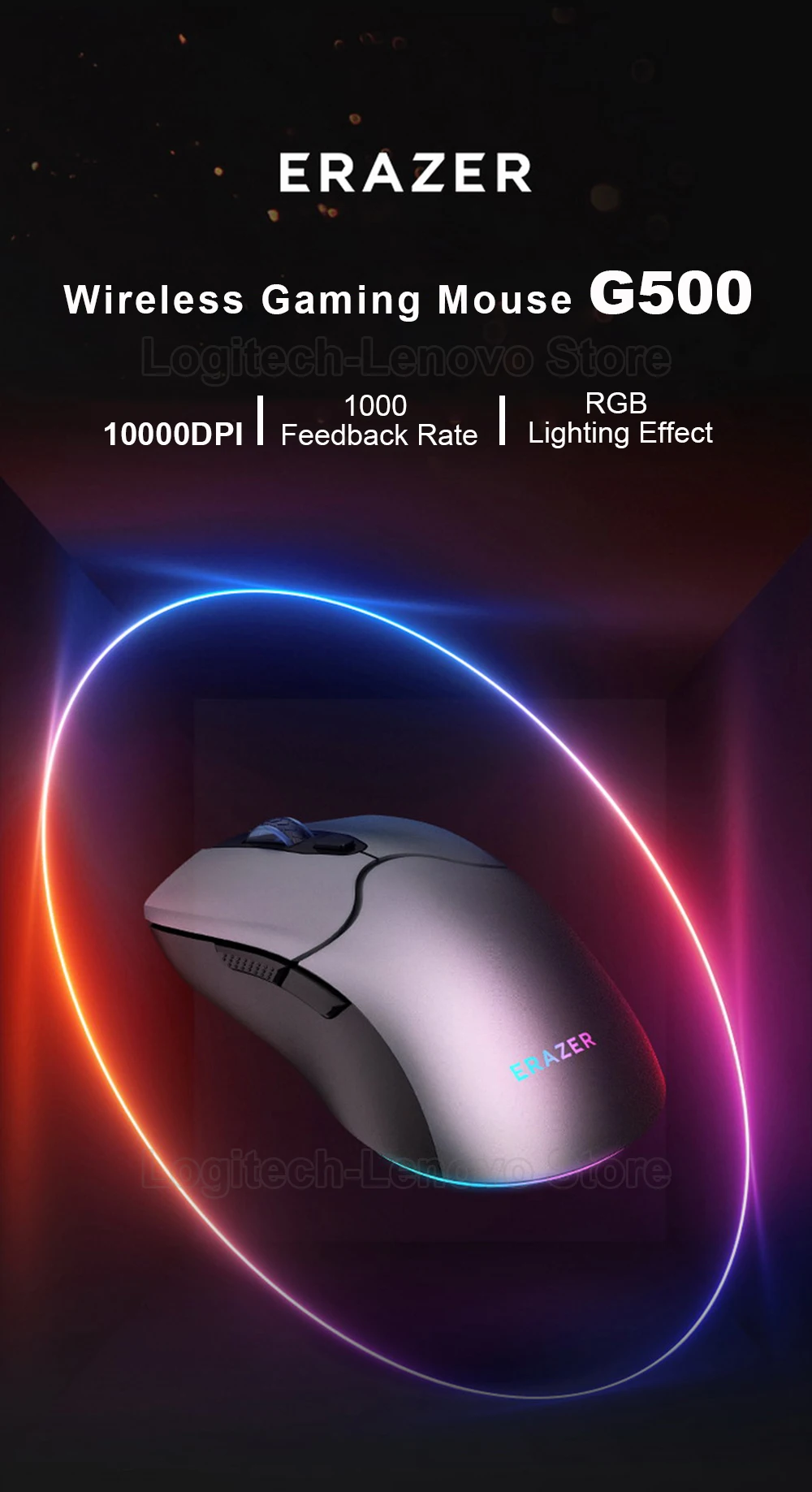 Seminarie Voorvoegsel delen Lenovo Erazer G500 Wireless Gaming Mouse With 10000dpi Support 2.4g+usb  Connection 1000hz Feedback Rate For Windows 7/8/10/11 - Mouse - AliExpress