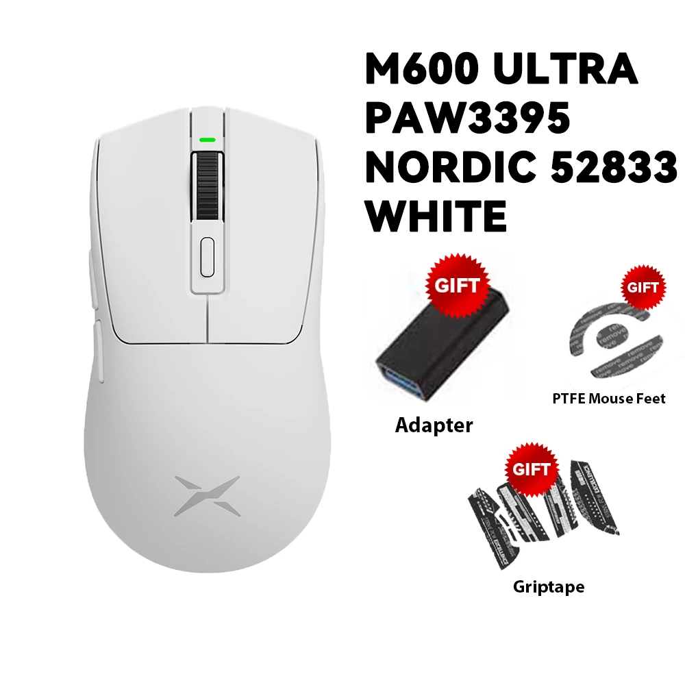 Delux Lightweight Dual Mode Wireless Gaming Mouse - 26000DPI Precision, Rechargeable