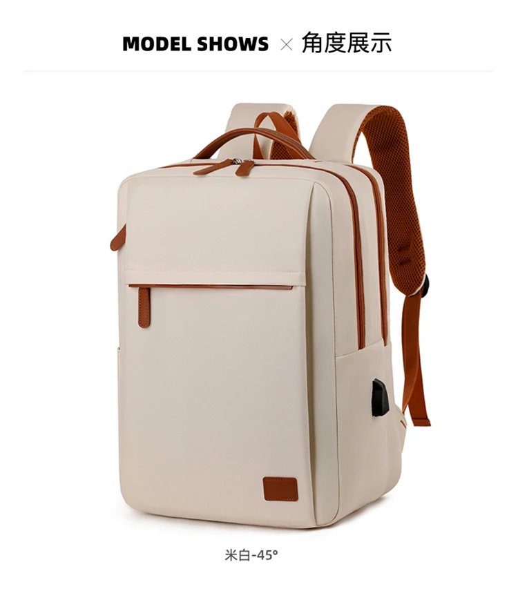 Large Capacity USB Charging Waterproof Backpack Unisex Business Laptop Backpack Stylish Lightweight Travel Bag Trolley Sleeve Sc