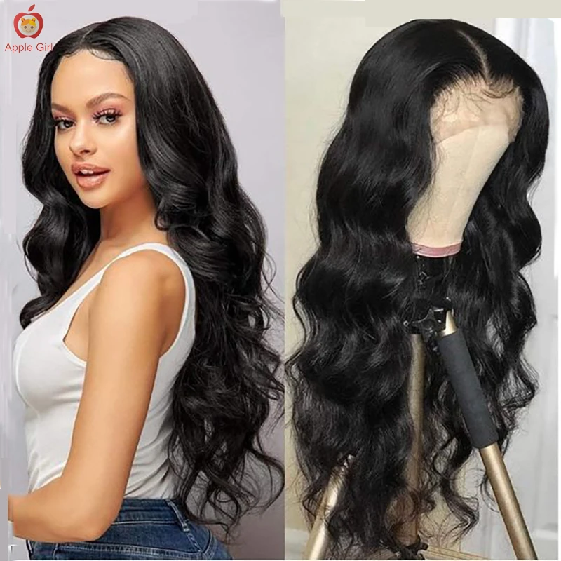 

Body Wave Natural Black Large Cap Wig 13x4 Transparent Lace Frontal Wigs For Women 150% Density Brazilian Remy Human Hair